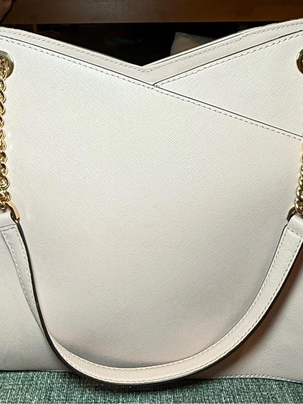 Michael Kors Light Pink Chain-Handle Saffiano Tote - Picture 3 of 3